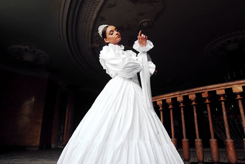 vintage style wedding gown